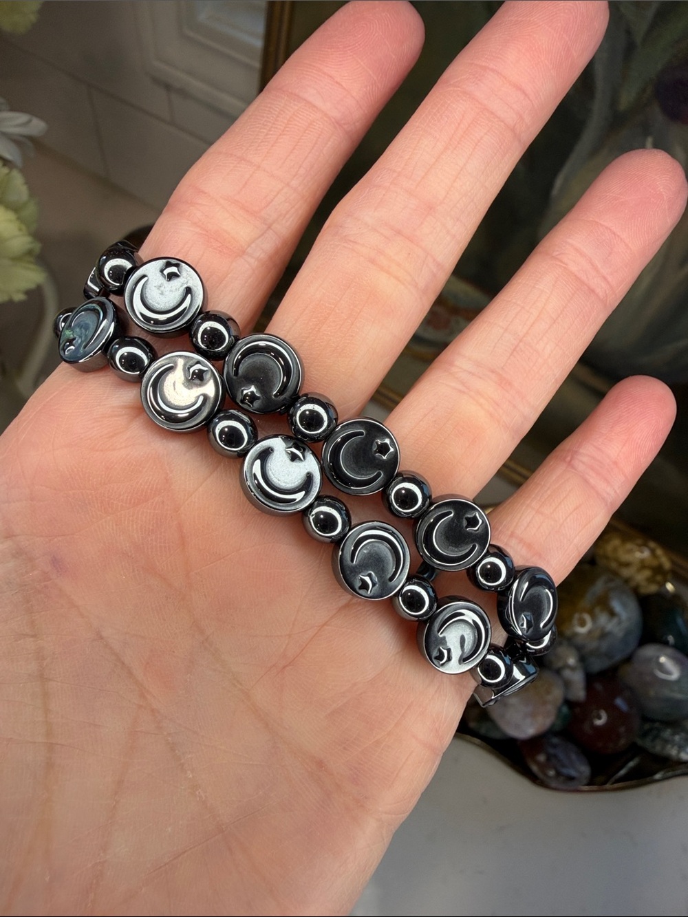 Hematite Moon Bracelet (listing is for 1): B1318